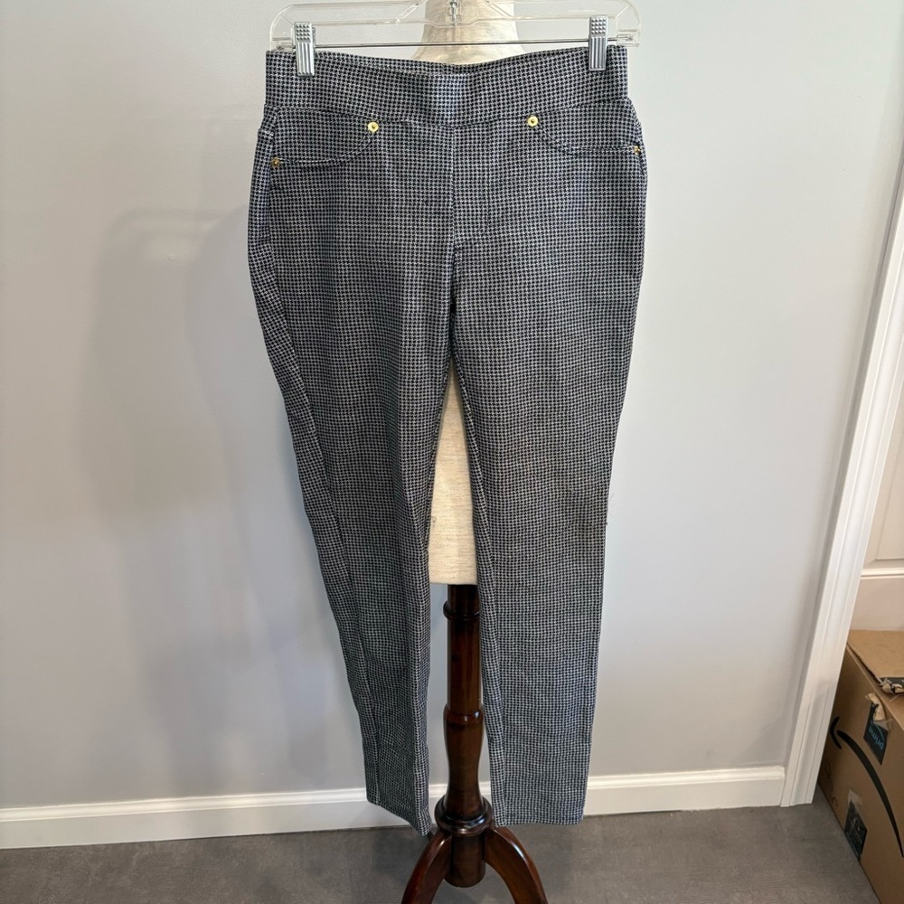 Michael Kors Black and‎ White Checkered Dress Skinny Pants Small
